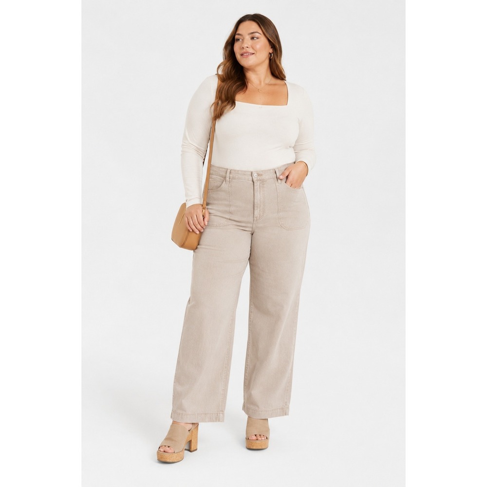 Women's Jeans Universal Thread Khaki Wide Leg‎ Size 16 Long New With Tags